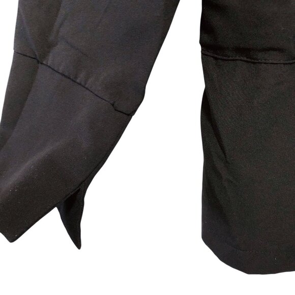 KAKAO Solid Black Collared Long Sleeve Waist Tied Jacket S - Picture 7 of 8